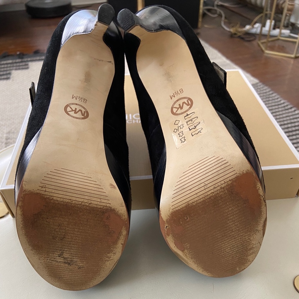 Michael Kors black suede peep toe bootie - Picture 8 of 10